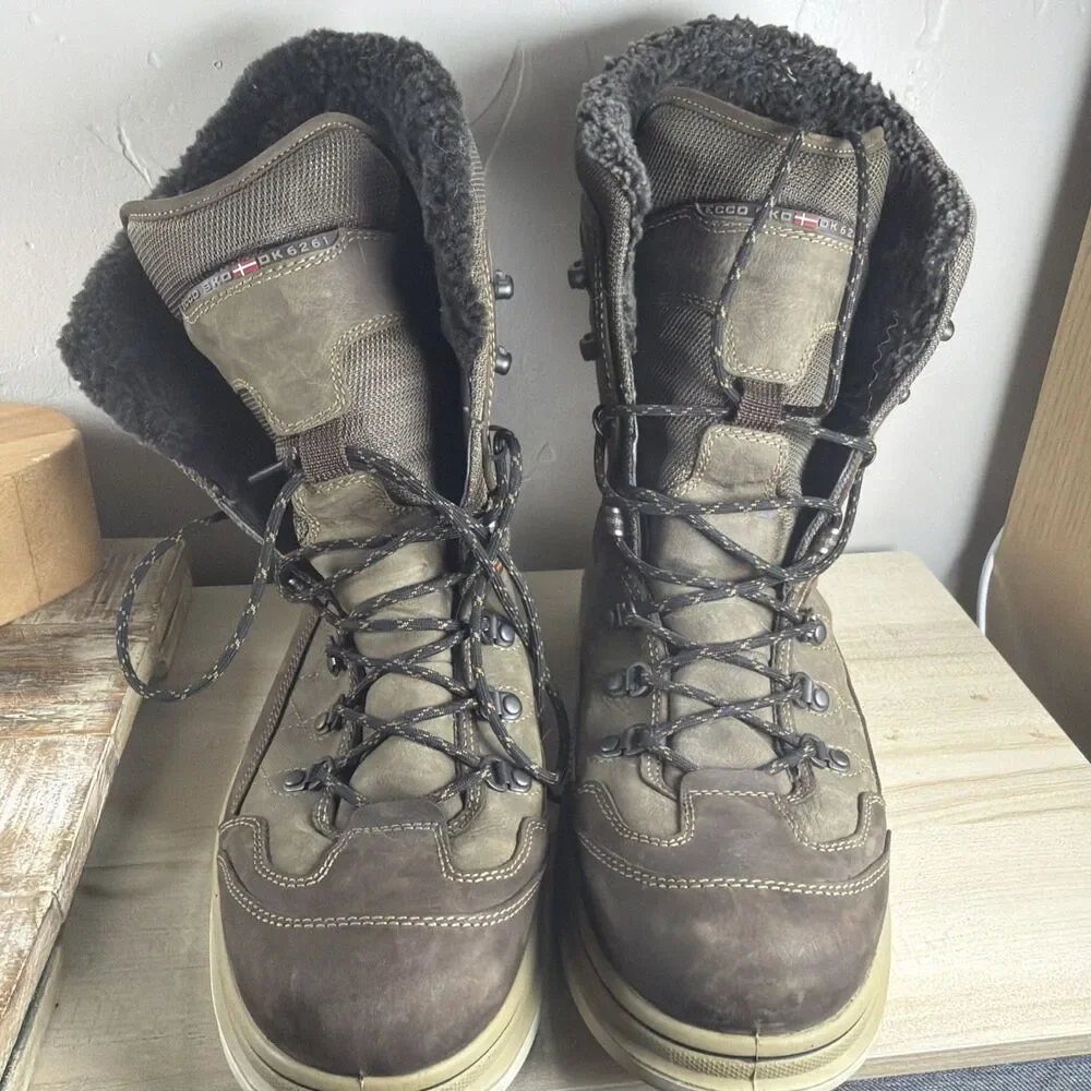ECCO Roxton Gore-Tex Men's 42 Brown Leather Suede Winter Snow Boots Waterproof